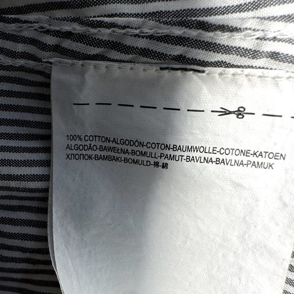 Vans Button Down Shirt Size L Long Sleeve Western Cowgirl Striped Black White - Picture 9 of 9